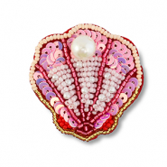 Broches coquille Multicolore rose-rouge-blanc-doré