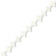Perles coquillage &eacute;toile Blanc cass&eacute;