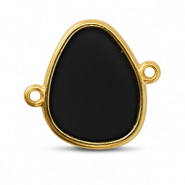 Breloques en métal DQ connecteur Noir-Doré (sans nickel)