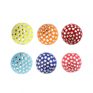 Perles acryliques 8 mm effet strass Multicolore-argent&eacute;