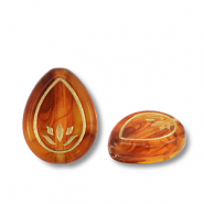 Perles acryliques goutte Marron cognac-dor&eacute;