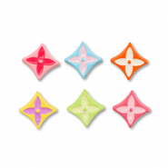 Perles en m&eacute;tal &eacute;maill&eacute;e rhombe Multicolore