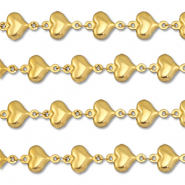 Appr&ecirc;ts en acier Inox cha&icirc;ne maille jaseron c&oelig;ur Dor&eacute;