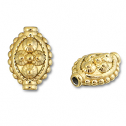 Perles en acier Inox ovale avec &agrave; pois Dor&eacute;