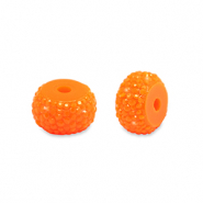 Perles en r&eacute;sine rondelles 10mm Orange n&eacute;on