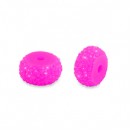 Perles en r&eacute;sine rondelles 6mm Rose magenta
