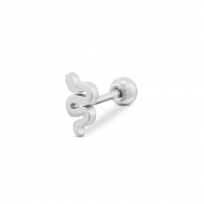 Piercing d&rsquo;oreilles en acier Inox serpent Argent&eacute;