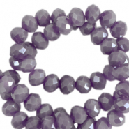 Perles à facettes 6x4mm disque Heishi Violet africain-pearl shine coating