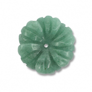 Pierres naturelles perles Aventurine Quartz fleur Vert jade