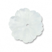 Pierres naturelles perles fleur Transparent blanc