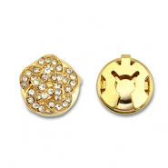 Cache-boutons en laiton Eco-brass® zirconium fleur Doré-cristal