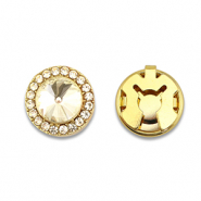 Cache-boutons en laiton Eco-brass® zirconium rond Doré-cristal
