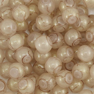Perles en verre avec pailletes 8 mm Beige-dor&eacute;