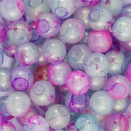 Perles en verre avec pailletes 4 mm Violet multicolore-dor&eacute;