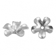 Apprêts en acier Inox coupelle pour perles fleur Argenté