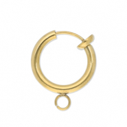 Appr&ecirc;ts en acier Inox clip boucles d'oreilles cr&eacute;oles avec anneau 14mm Dor&eacute;