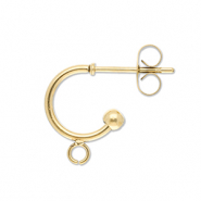 Appr&ecirc;ts en acier Inox boucles d'oreilles cr&eacute;oles avec anneau Dor&eacute;