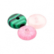 Pierres naturelles perles Quartz rondelles Multicolore