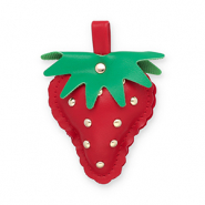 Pendentifs accroche-regard fraise Rouge-vert-dor&eacute;