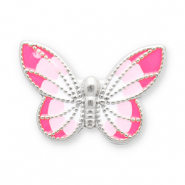 Perles en acier Inox papillon Argenté-rose-blanc