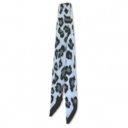 Bandana foulard avec imprim&eacute; l&eacute;opard Bleu glacier-noir-gris
