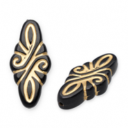 Perles acryliques rhombe arabesque Noir-doré