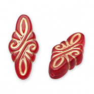 Perles acryliques rhombe arabesque Rouge-doré