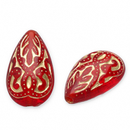 Perles acryliques goutte Rouge-doré