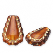 Perles acryliques goutte Marron cognac-doré