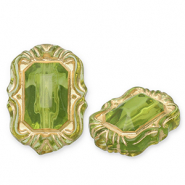 Perles acryliques rectangle Vert olive-doré