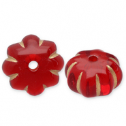 Perles acryliques fleur Rouge-doré