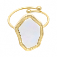 Bagues en acier Inox Doré-blanc