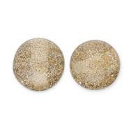 Perles acryliques avec pailletes 12 mm Champagne-argenté