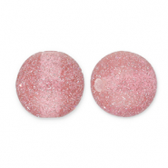 Perles acryliques avec pailletes 12 mm Rose mauve-argenté