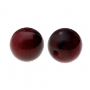 Perles en résine 12mm Aubergine rouge