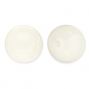 Perles acryliques 12 mm rond Blanc cassé-blanc