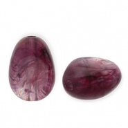 Perles acryliques en forme d'œuf Aubergine