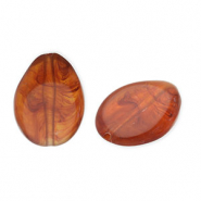 Perles acryliques goutte Marron orange
