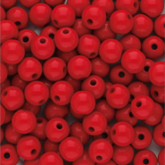 Perles acryliques 6 mm brillant Rouge