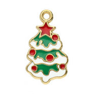 Breloques en acier Inox sapin de Noël Doré-blanc-rouge-vert
