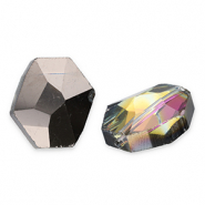 Perles &agrave; facettes Fashion hexagone Anthracite-AB coating