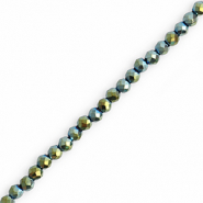 Perles à facettes rondes 3mm Multicolore vert-AB coating