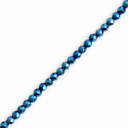 Perles à facettes rondes 3mm Bleu sarcelle métallique