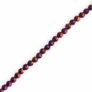 Perles à facettes rondes 3mm Violet foncé-AB coating