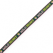BY31® Ruban texte "Wild Heart" Vert foncé-rose clair-jaune-violet