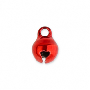 Breloques en m&eacute;tal petites cloches 6mm Rouge
