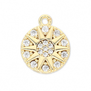 Métal TQ laiton breloques soleil Doré-transparent