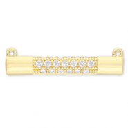 M&eacute;tal TQ laiton connecteur barre Dor&eacute;-transparent