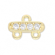 M&eacute;tal TQ laiton connecteur avec 2 anneaux Dor&eacute;-transparent