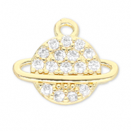 Métal TQ laiton breloques planète Doré-transparent